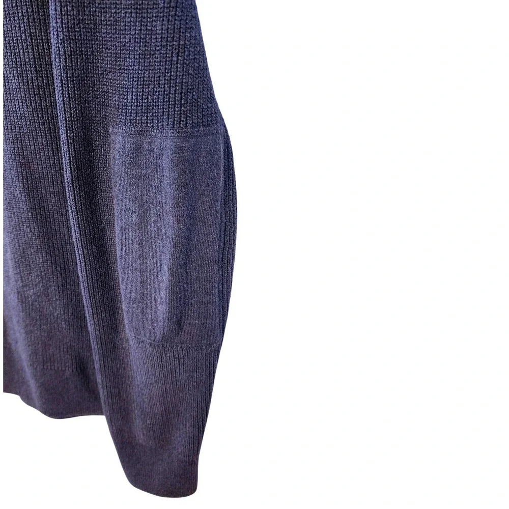 Banana‎ Republic Quarter Zip Sweater Large Blue Elbow Patch Ribbed Pullover Mens